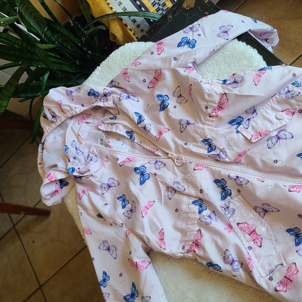 H&M Pink Butterfly Print Jacket